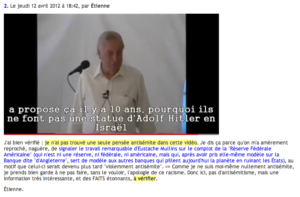 Capture d'écran de la vidéo d'Eustace Mullins postée par Etienne Chouard sur son blog personnel.
